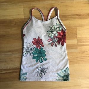 LULULEMON Hidden Bra Vintage Print Sport Tank Top
